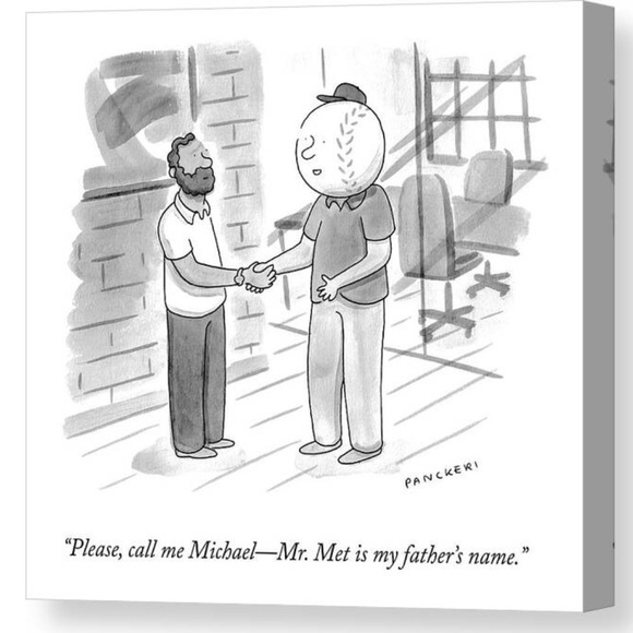 Mets New Yorker Cartoon in Stretched Canvas - ready to hang